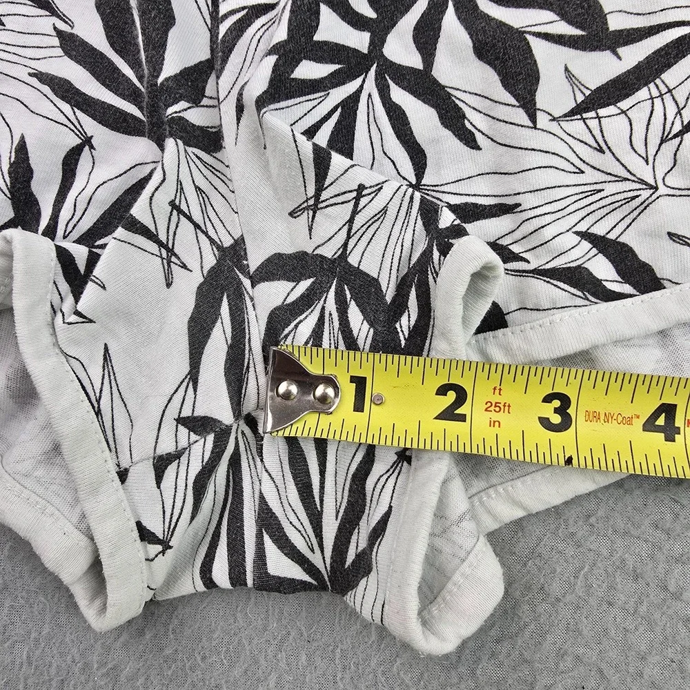 Primark Loungewear Shorts Womens Large Black White Floral Print Drawstring Waist